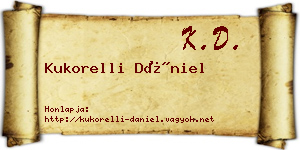 Kukorelli Dániel névjegykártya
